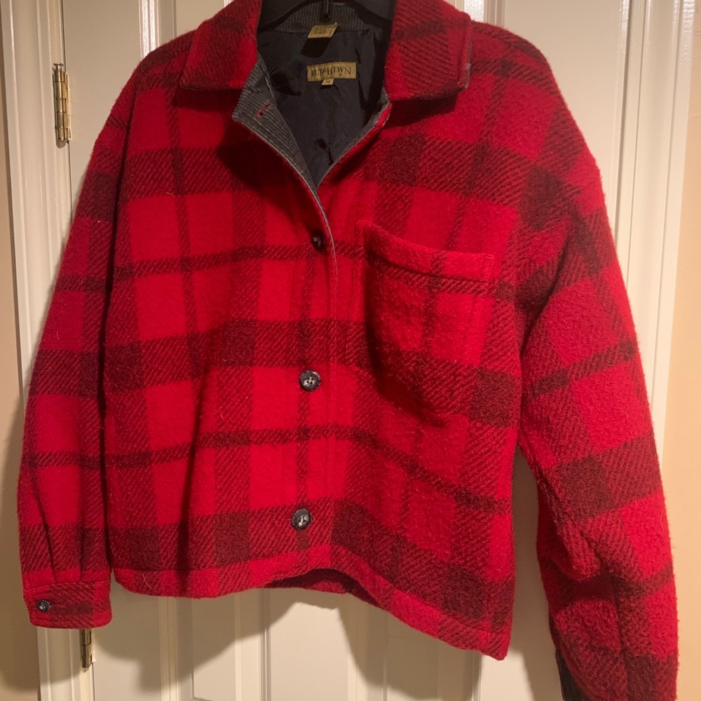 Wool blend cropped coat